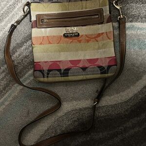 Coach Striped Multicolor Crossbody Bag